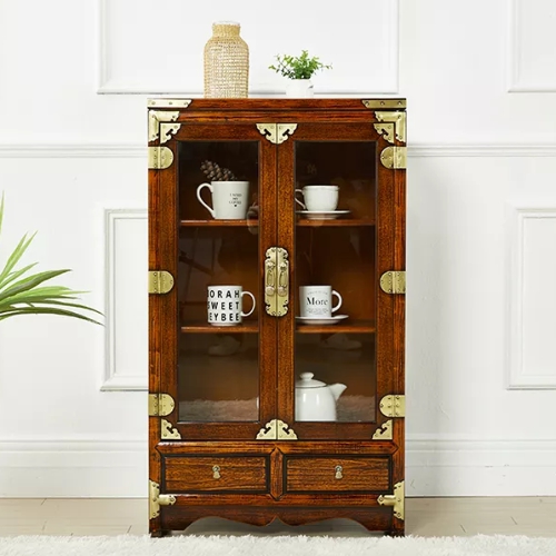 이조전통공예 2서랍 양주장 전통 원목 고가구 진열장 600