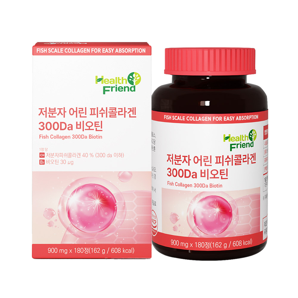 프라임헬스 헬스프랜드 저분자 어린 피쉬콜라겐 300Da 달톤 비오틴 180정