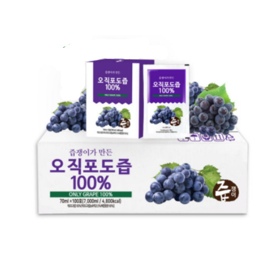 굿모닝비엔에프 즙쟁이 오직포도즙100 70ml 100포 (1개)