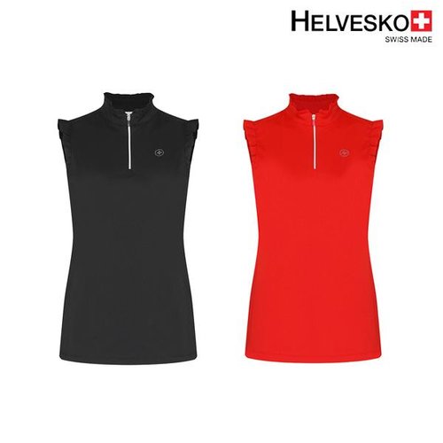 하프집업 프릴 민소매티셔츠 H1MWTS265