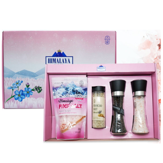 소금명가 히말라야 핑크소금 통후추 함초소금 4종 선물세트