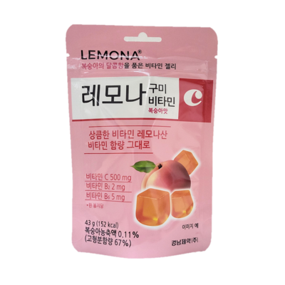 경남제약 레모나 구미 비타민 복숭아맛 1팩 (30개)