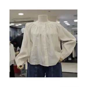 OZOC 케이쇼핑 코튼 프릴장식 하이넥 블라우스 HOTSCBT504 330806