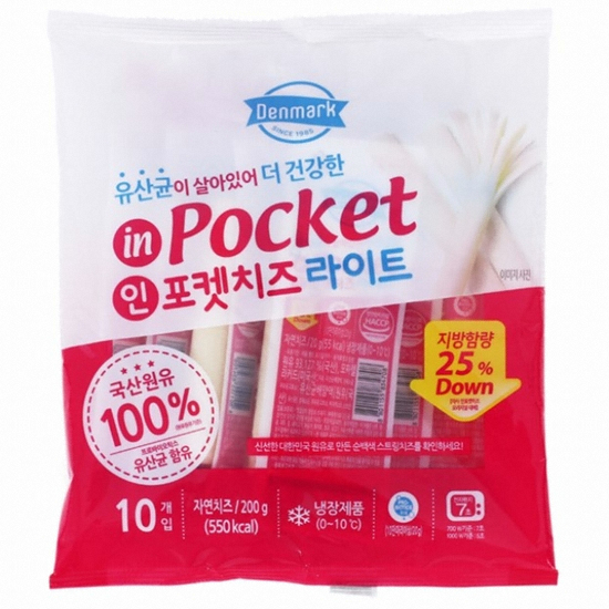 동원F&B 덴마크 인포켓치즈 라이트 10개입 200g (1개)