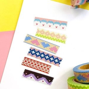 힙웅 프래그런스 니트 체크 마스킹테이프 6종_이미지