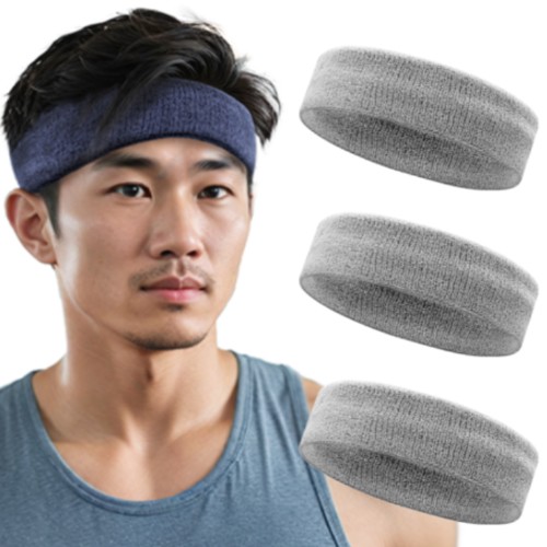 이그니스 스포츠 헤어밴드 3개 (라이트그레이)_이미지