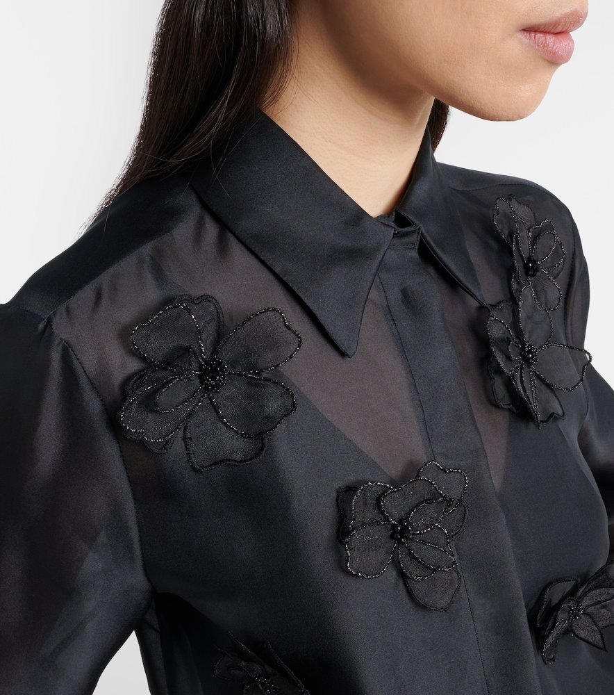 막스마라 AGI 장식 FLORALAPPLIQUE 실크 블라우스 B1122069249_이미지