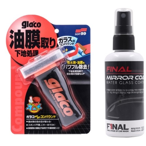 소프트99 글라코 유막제거제 G-47 100ml + 파이널 미러코트 발수코팅제 100ml 세트