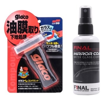 소프트99 <b>글라코</b> 유막제거제 G-47 100ml + 파이널 미러코트 발수코팅제 100ml 세트