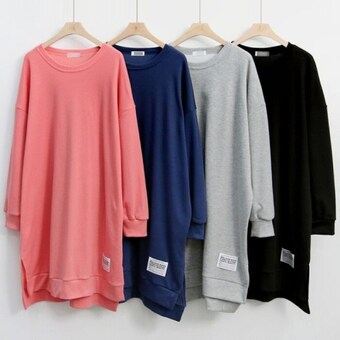 나야홍 빅사이즈티 K760L511 라벨포인트언발루즈롱티 IL