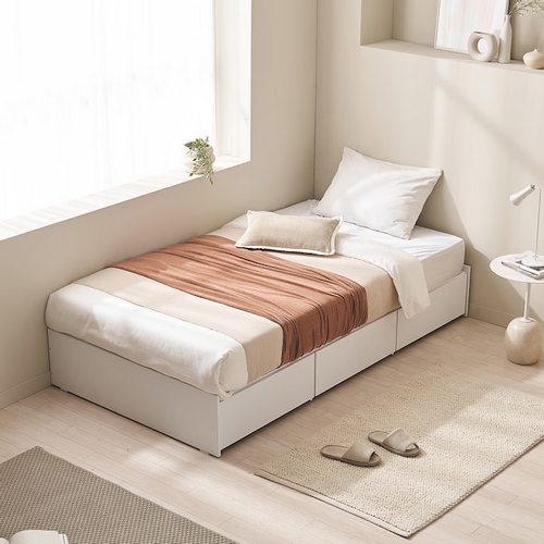 슈퍼홈 로사 빅 서랍 무헤드 침대 SS (매트별도)_이미지