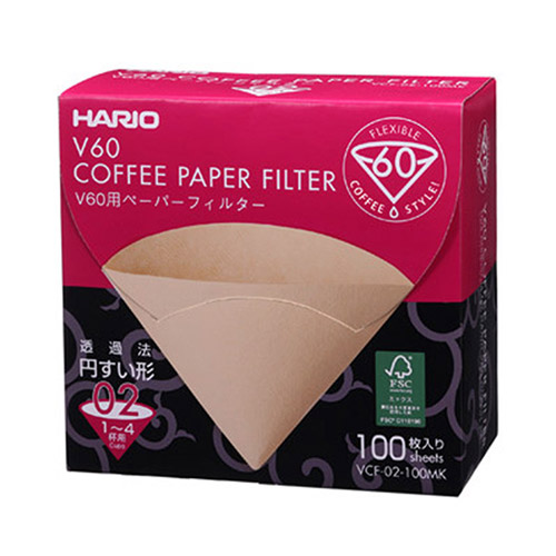 하리오 V60 박스 커피필터 여과지 (VCF-02-100MK) (100매)_이미지