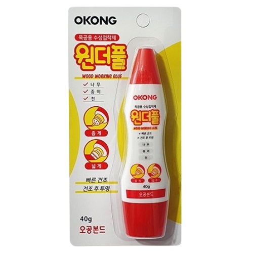 오공 목공용 수성접착제 원더풀 본드 40g (2개)