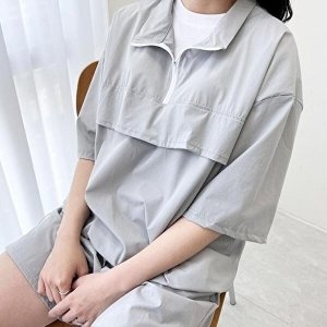 셀러허브 패션 JHQR2T4R_4B 여성 아노락 여성반팔티셔츠 트레이닝 편한옷_이미지