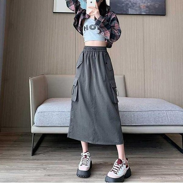 더블디 여성 스트릿 롱 포켓A라인치마 TDN-0268 42342840A