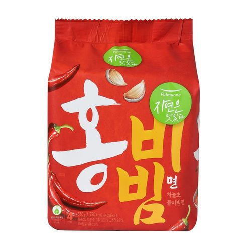 풀무원 자연은맛있다 홍비빔면 140g (4개)
