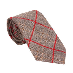 레디핏 레드 테터솔 체크 울 수동 넥타이_MW7093_이미지