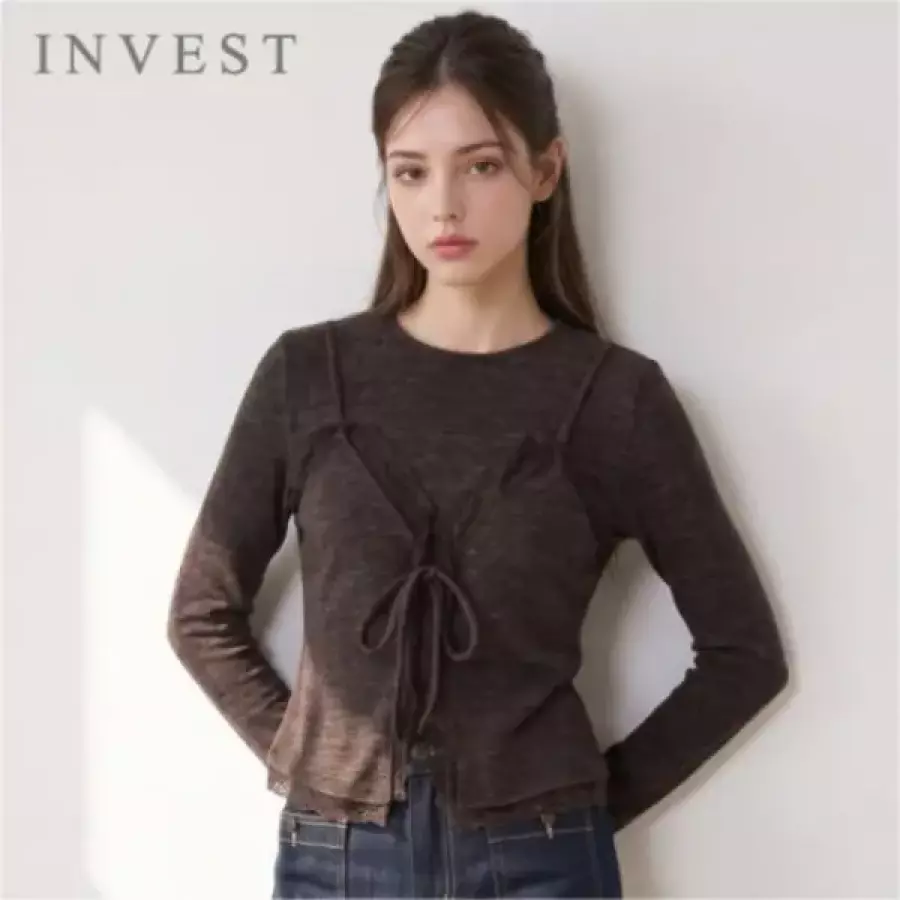 인베스트 레이스 뷔스티에 레이어드 니트_IN6F1KT2041_이미지