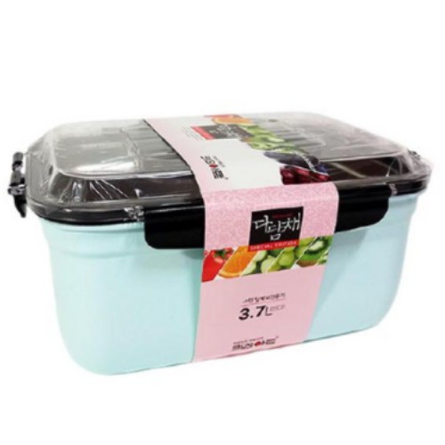 키친아트 다담채 스텐칼라 밀폐용기 9호 3.7L (1개)_이미지