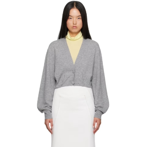 드리스반노튼 그레이 캐시미어 가디건 242358F095005 112286108