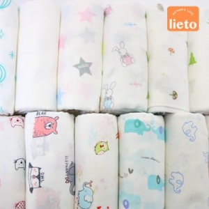 리에또 리에또 순면 나염 사각 벌나비 기저귀 (10매)_이미지