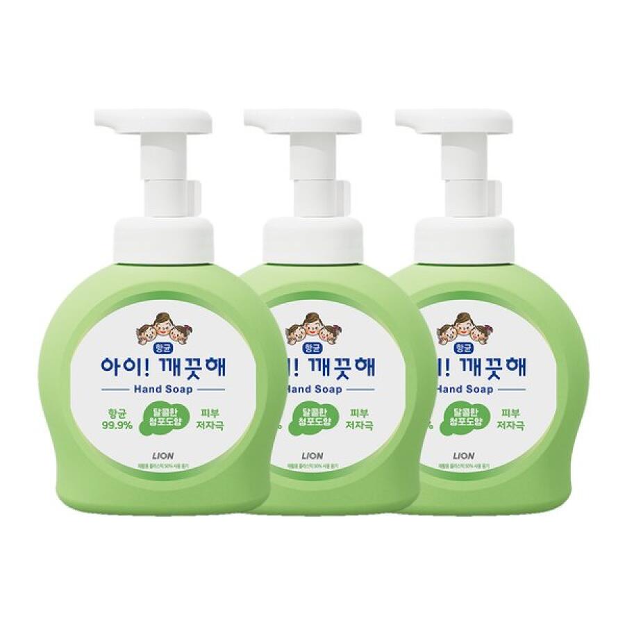 CJ라이온 아이깨끗해 청포도 항균 폼 핸드 솝 490ml (3개)