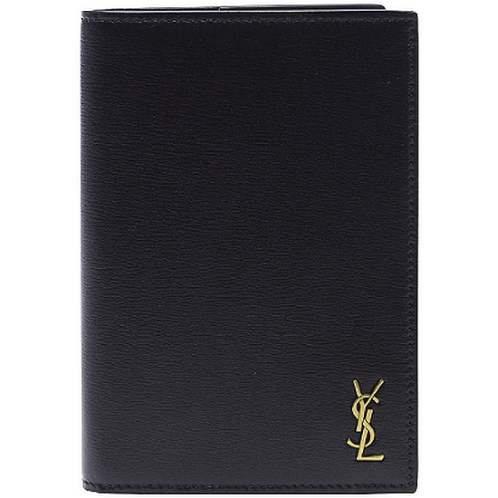 생로랑 모노그램 가죽 미니 여권 케이스 607659 02G0W 1000