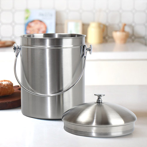 씨엔디상사 벨라홈 ㅤ스텐레스 음식물 쓰레기통 3.5L (1개)_이미지