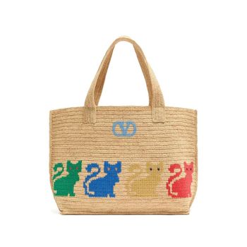 발렌티노 라지 라피아챗 토트백 151673267_이미지