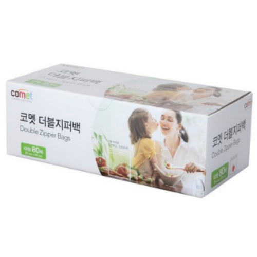 코멧 더블 지퍼백 대형 25x30cm 80매 (1개(80매))