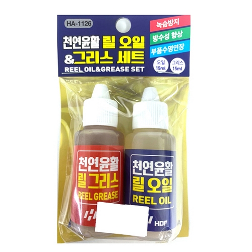 해동조구사 HDF HA-1126 릴 오일 그리스 세트 15ml_이미지