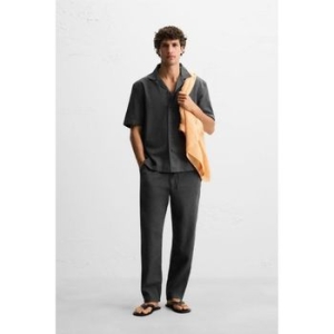 자라 코튼 린넨 트라우저스 바지 팬츠 2342300802 545090_이미지