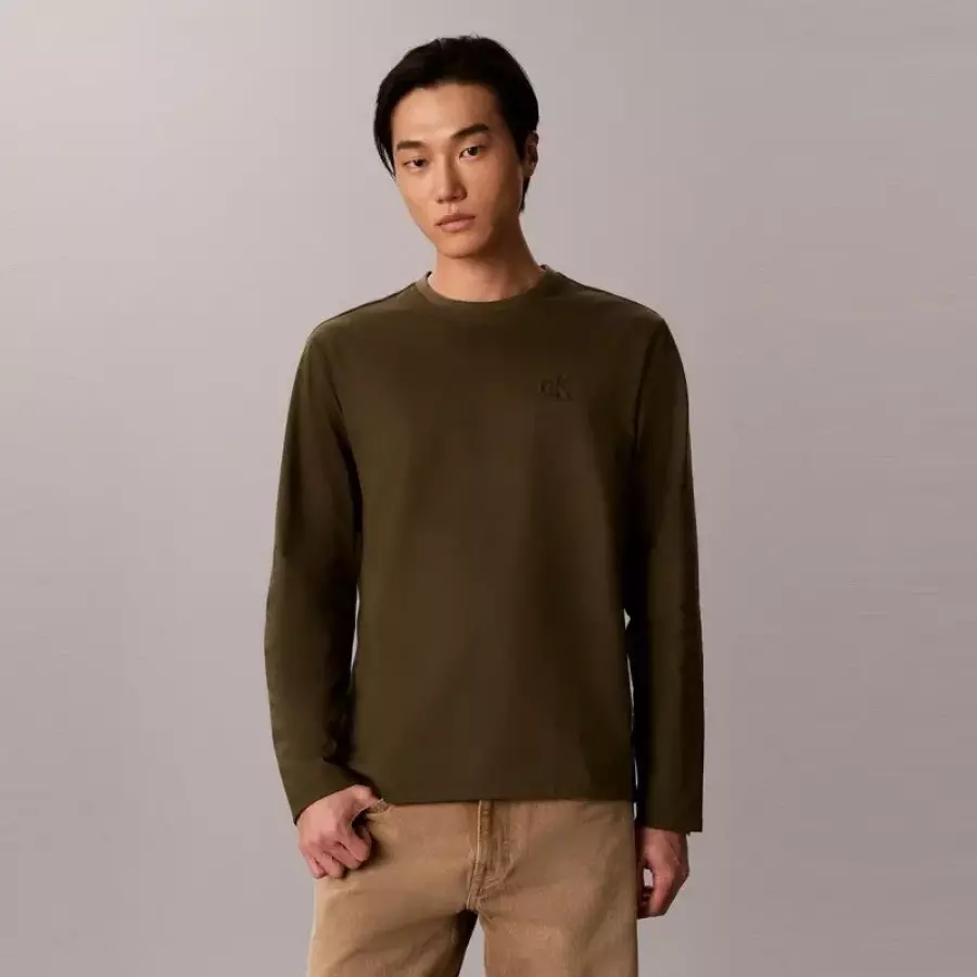 캘빈클라인 진 4RD006G-LI1-BO 진 남성 라운드넥티셔츠 진 반팔 엠보스드 모노그램 긴팔 티셔츠