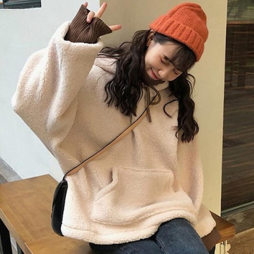 더블디 양털후리스 후드티 뽀글이자켓 점퍼 오버핏 플리스 10298682A_이미지