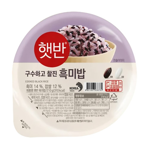 CJ제일제당 햇반 흑미 210g (4개)