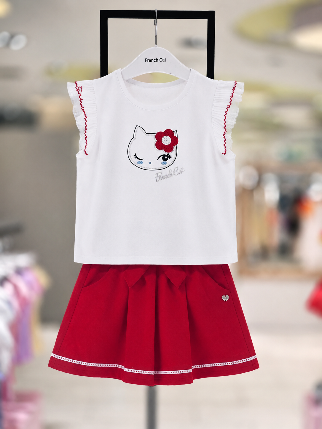 프렌치캣 WH 소매 프릴 TS Q63DAT250