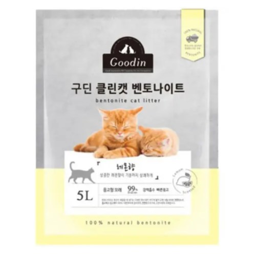 구딘 클린캣 벤토나이트 모래 레몬향 5L (5개)_이미지