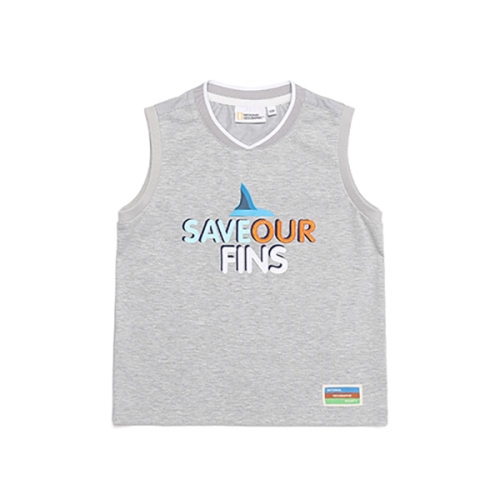 내셔널지오그래픽 N202KTS960 전판그래픽 배색 슬리브리스 NAVY PEONY