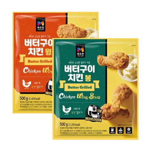 목우촌 버터구이 치킨 봉 500g+치킨 윙 500g (1개)_이미지
