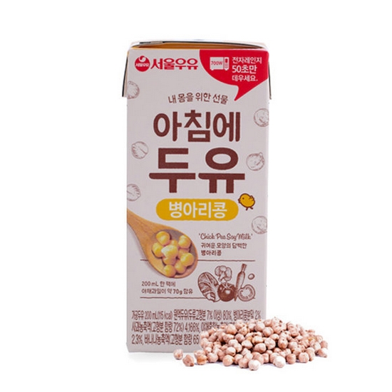 서울우유 아침에 두유 병아리콩 200ml (72개)_이미지