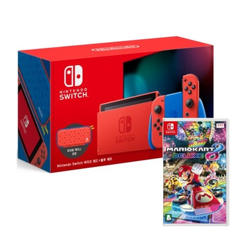 Nintendo 닌텐도 스위치 마리오 레드X블루 세트 4인용 게임 패키지 (마리오카트8 디럭스)