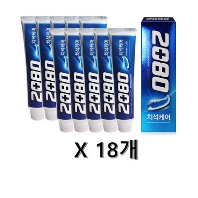 애경 2080 어드밴스 블루 치석케어 치약 120g (18개)