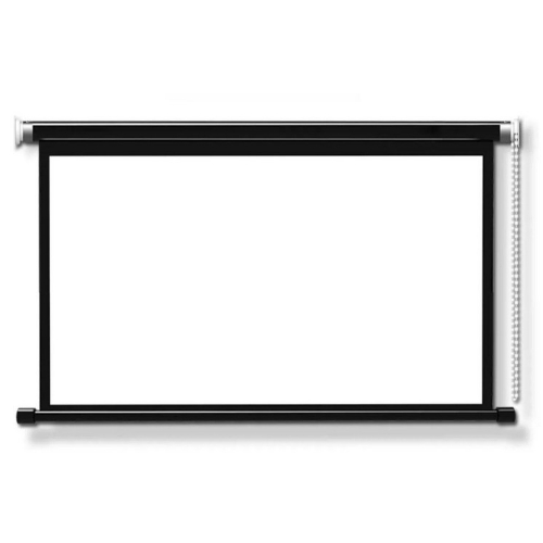 와이드 화이트 파이버글라스 수동식 롤스크린 해외구매 (84인치)_이미지