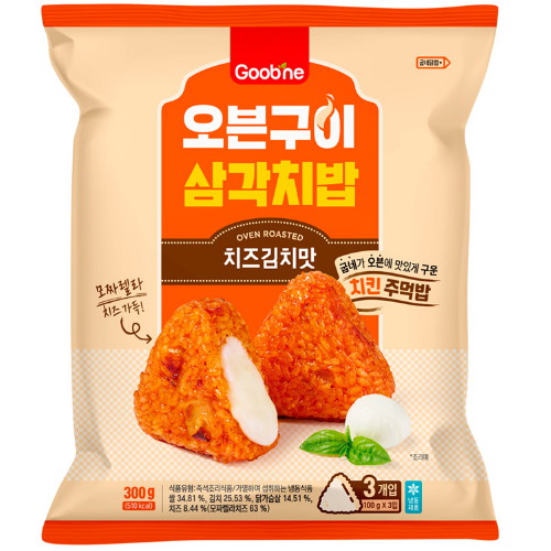 지앤건강생활 굽네 오븐구이 삼각치밥 치즈김치맛 3개입 300g (5개)