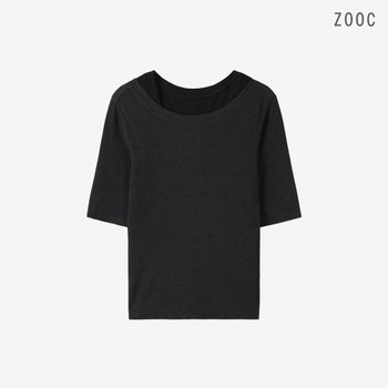 ZOOC 골지 배색 레이어드 티셔츠+슬리브리스 CG_V263MSM901_이미지
