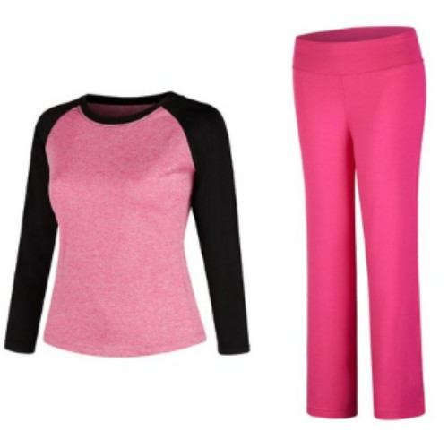 나야스타일 요가복 긴팔 상의+일자 바지 세트