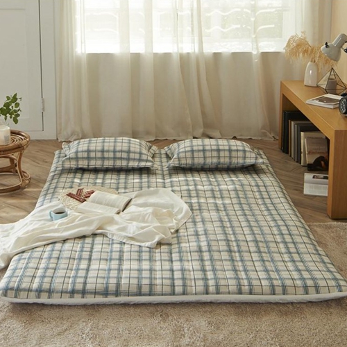 이브닝17 빈티지체크 블루 온수매트 커버