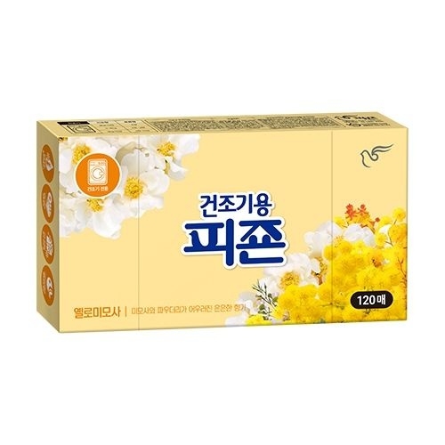 피죤 건조기용 옐로미모사 120매 (1개)_이미지
