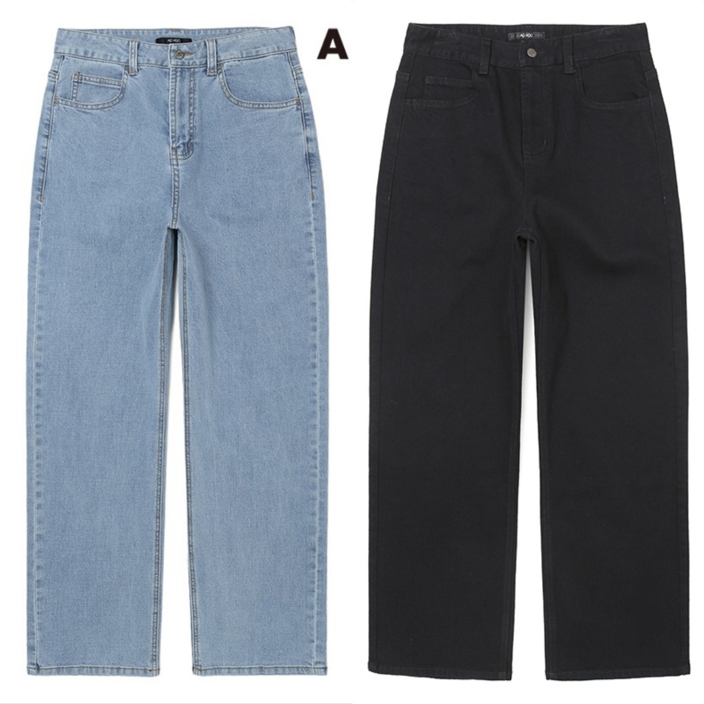 애드혹 여성 세미 와이드 데님 팬츠 HY7DP50