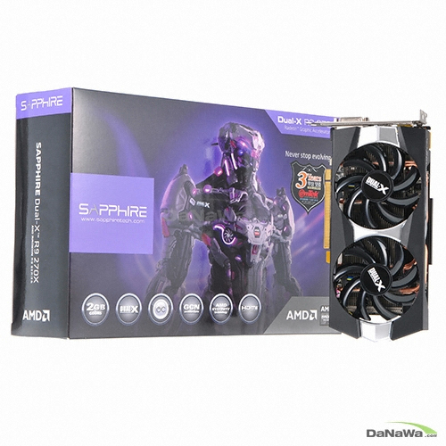 SAPPHIRE 라데온 R9 270X OC D5 2GB Dual-X_이미지